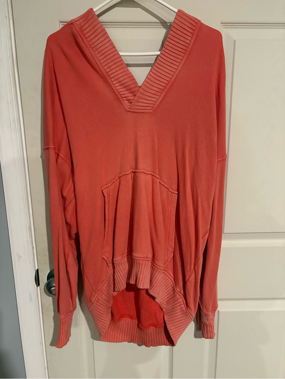aerie Coral Knit V-Neck Pullover